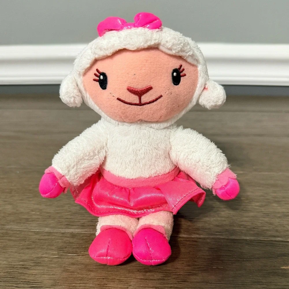 Ty Disney Doc McStuffins Lambie Plush Beanie Baby Pink Tutu White Lamb 7
